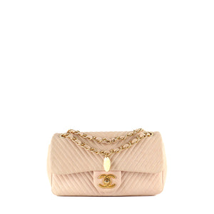 CHANEL - Timeless 23 handbag in beige herringbone leather