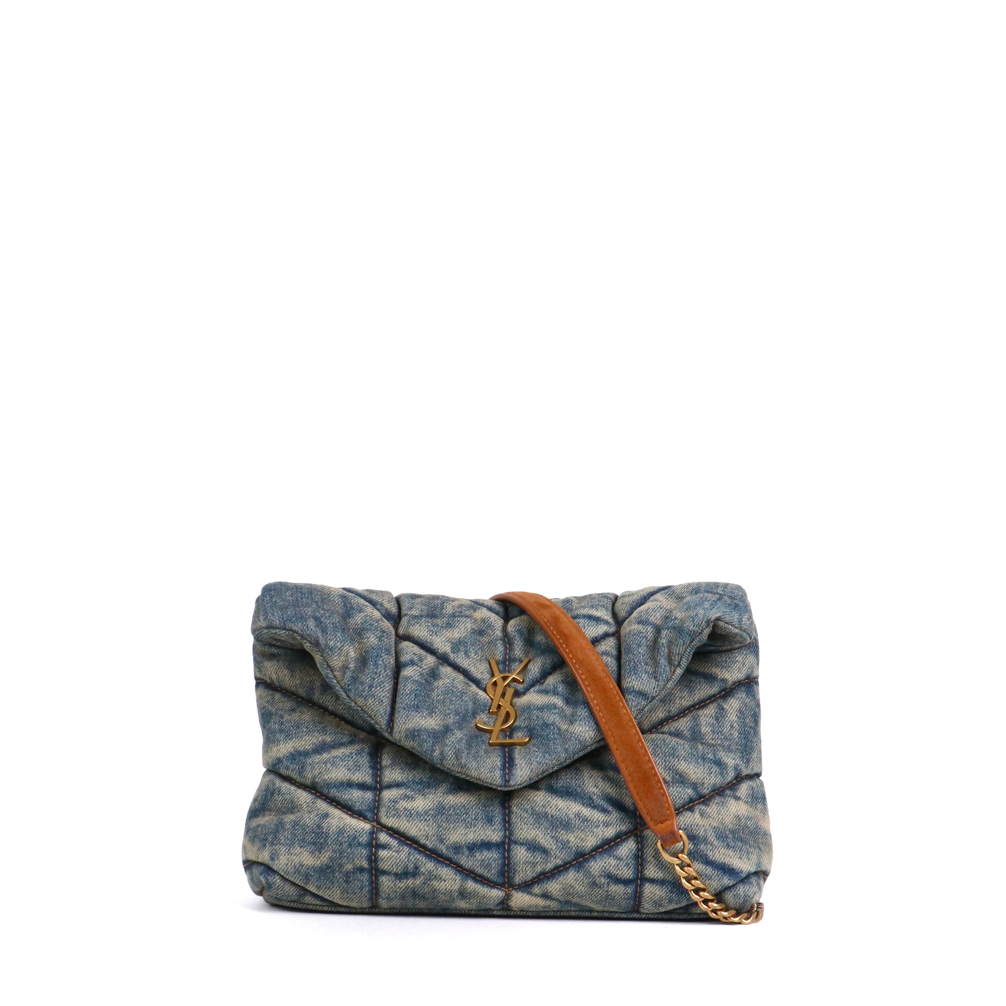 SAINT LAURENT - Sac à bandoulière Puffer Toy Saint Laurent en denim