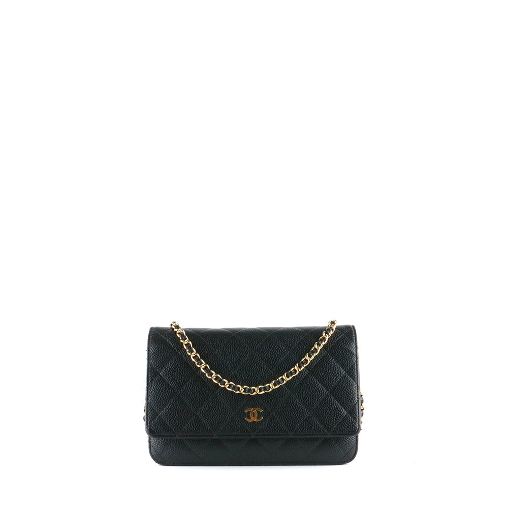 CHANEL - Sac Wallet On Chain Timeless en cuir caviar noir