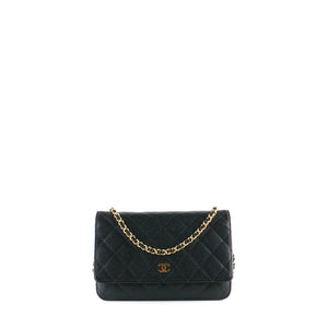 CHANEL - Sac Wallet On Chain Timeless en cuir caviar noir