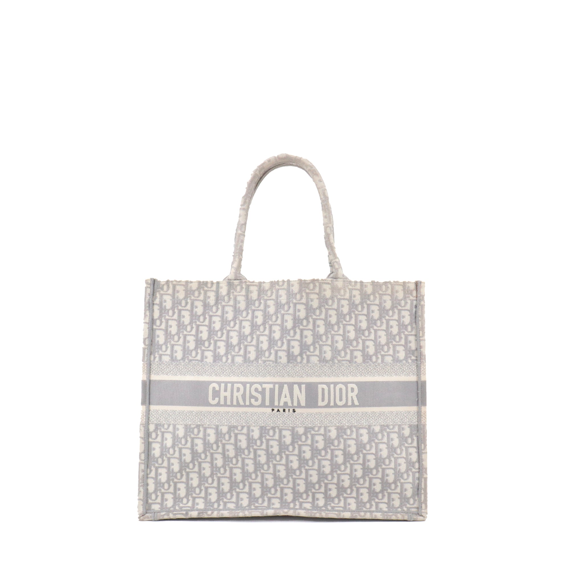 DIOR - Dior Book Tote Medium shopping bag in gray toile de jouy