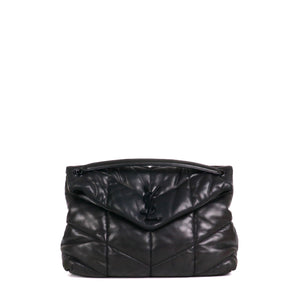 SAINT LAURENT - Sac à bandoulière Puffer medium Saint Laurent en cuir noir