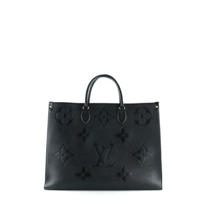 LOUIS VUITTON - OnTheGo GM shopping bag in black grained leather