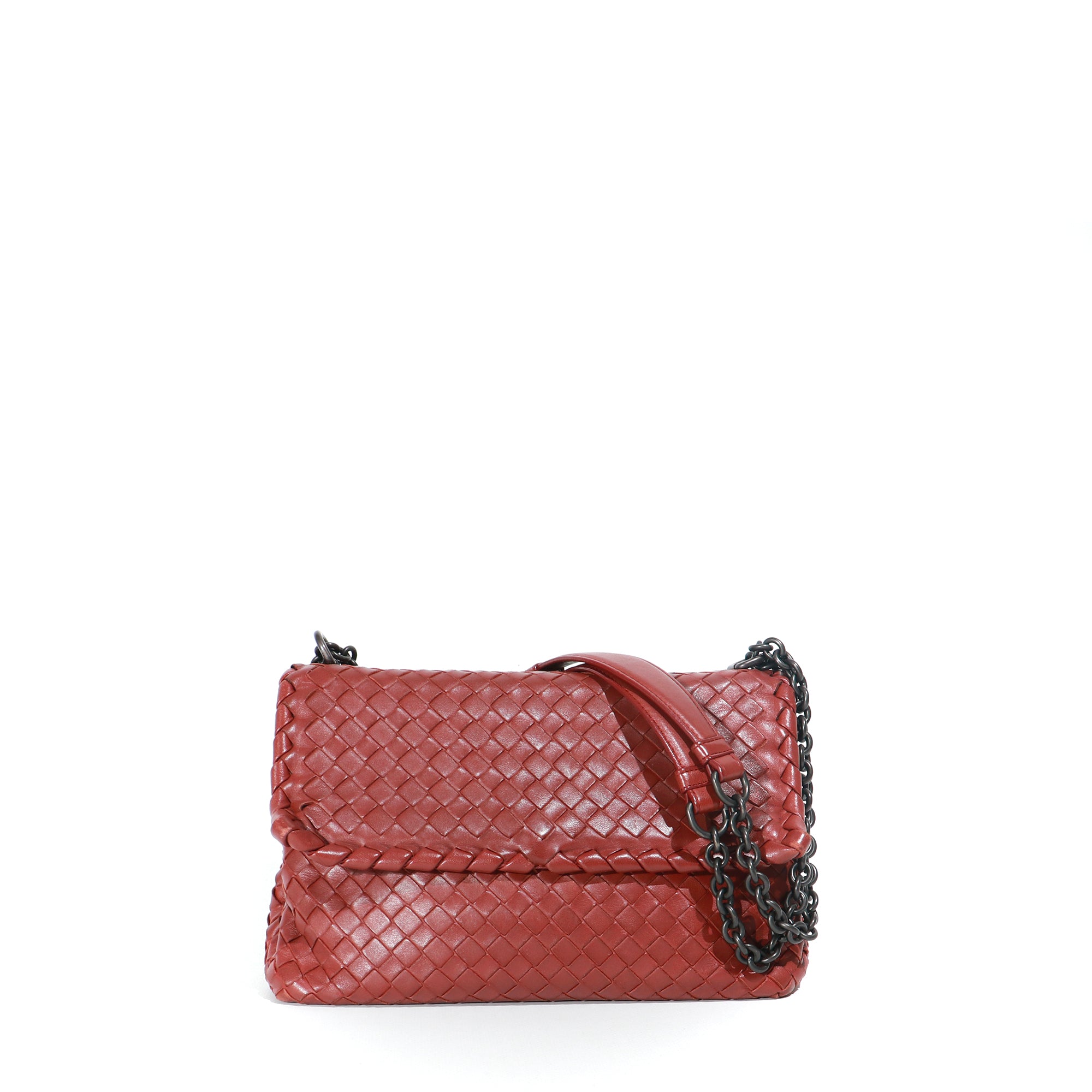 BOTTEGA VENETA - Olimpia shoulder bag in burgundy leather