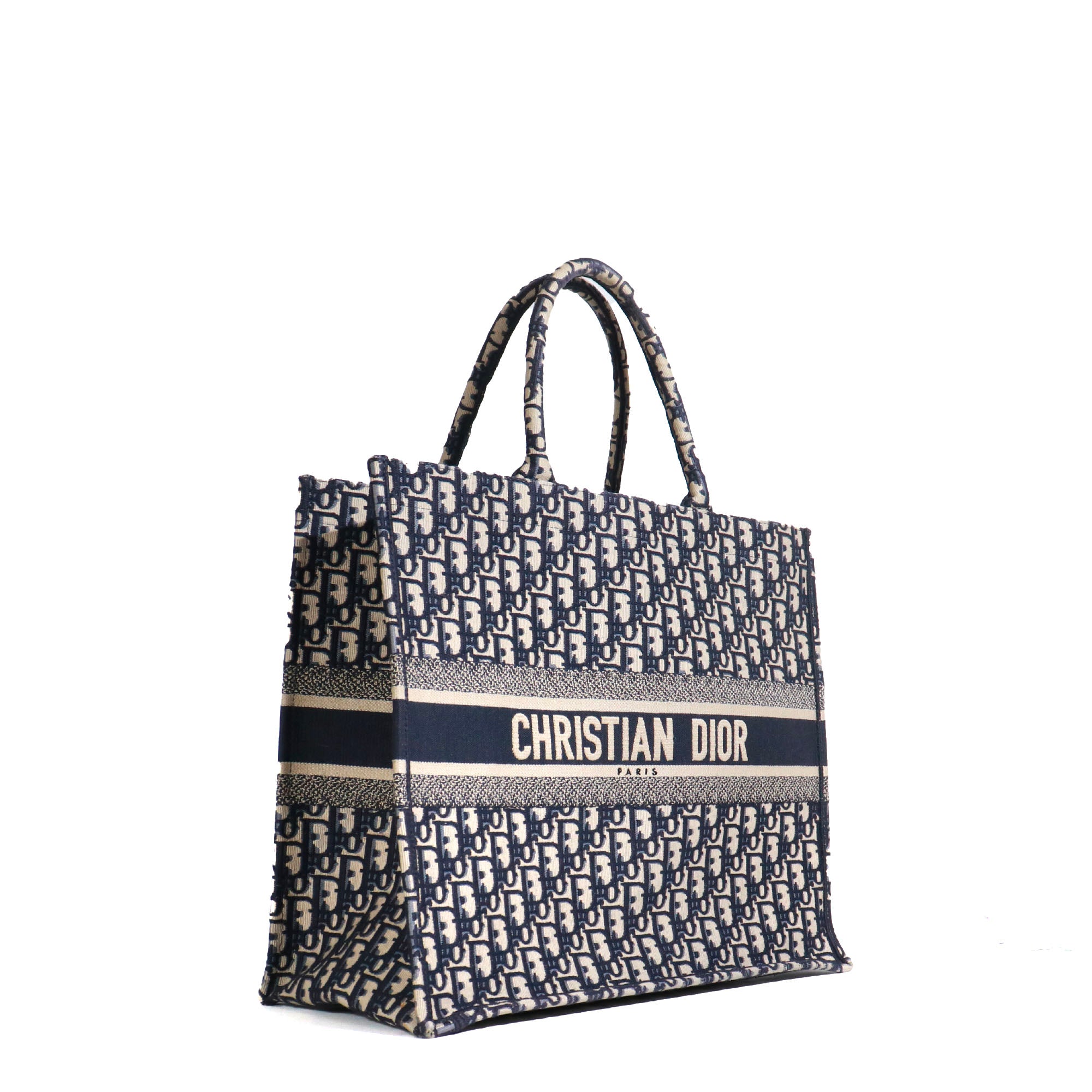 DIOR - Sac cabas Book Tote Large en toile Dior Oblique bleu marine