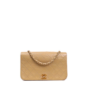 CHANEL - Timeless Bias Chanel handbag vintage beige herringbone leather