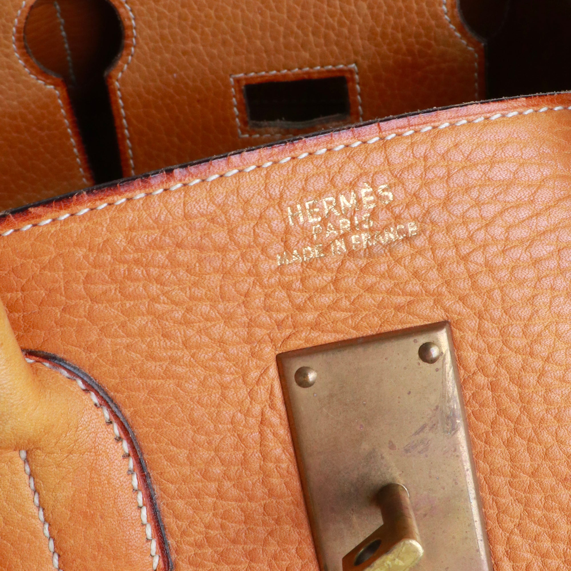 HERMÈS - Haut à Courroies 60 Hermès travel bag in vintage brown leather 