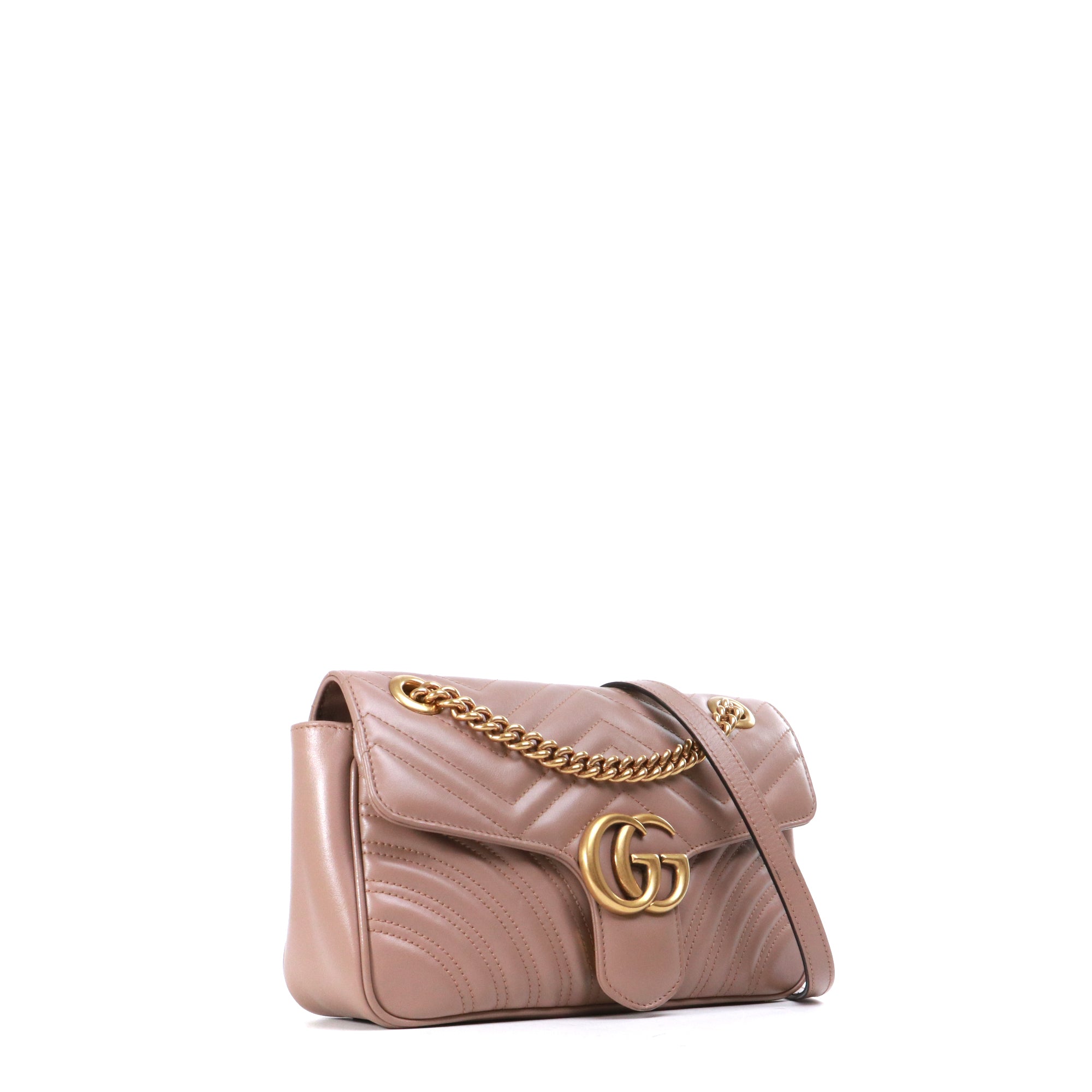 GUCCI - Gucci Small Size GG Marmont shoulder bag in pink leather