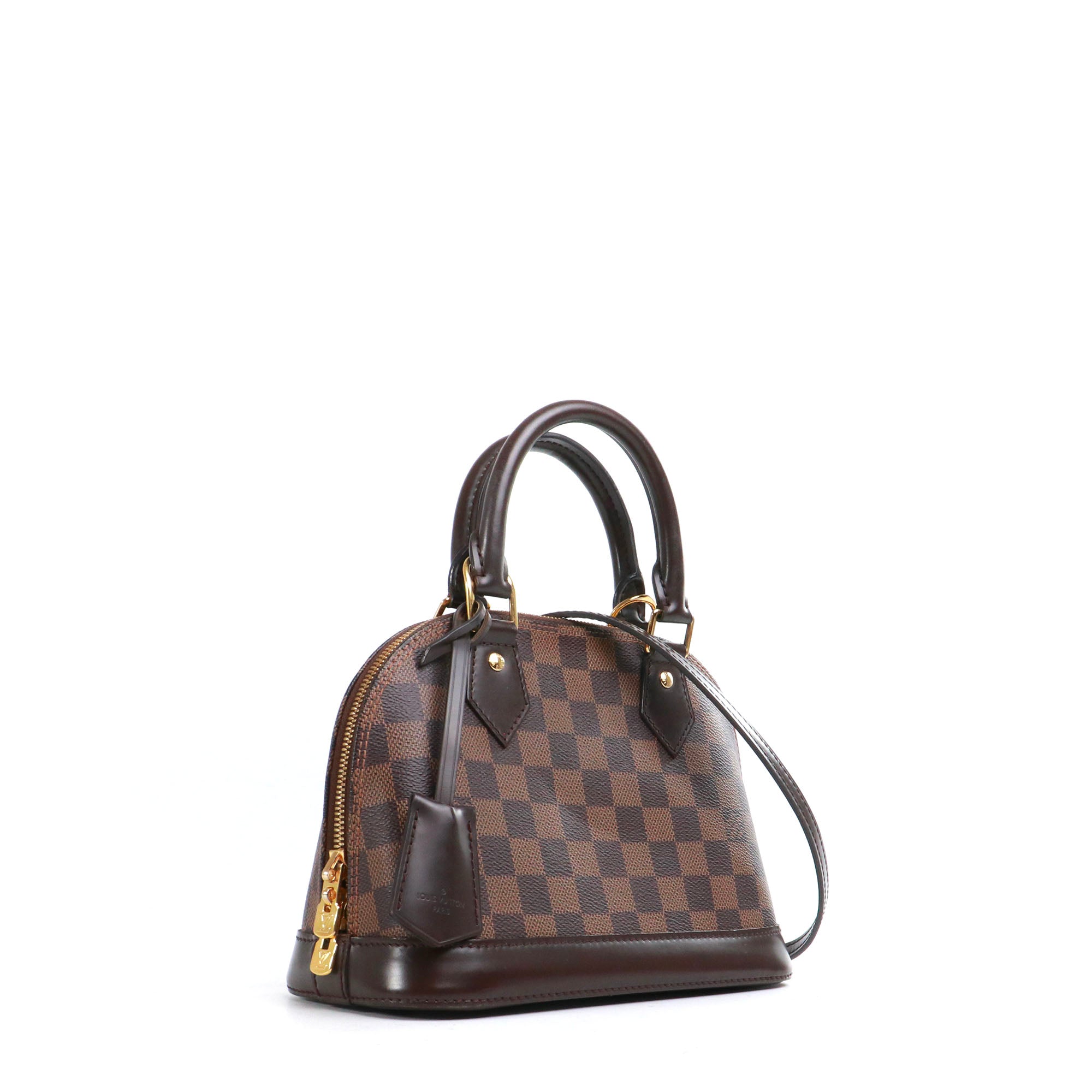 LOUIS VUITTON - Sac à bandoulière Alma BB Louis Vuitton en toile damier ébène
