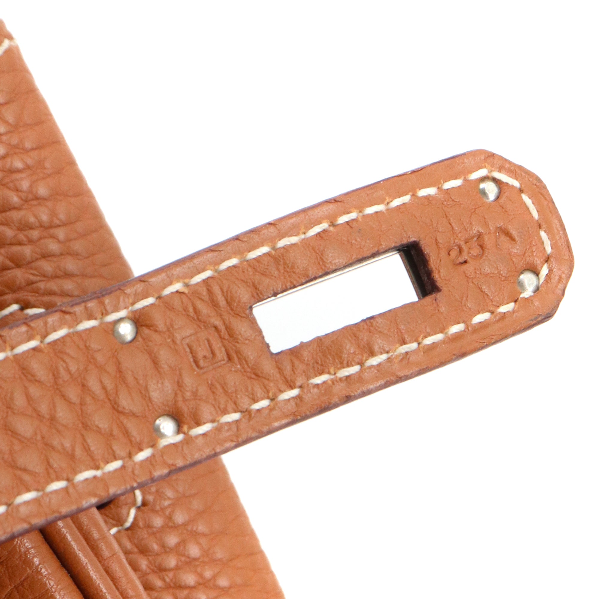 HERMÈS - Sac à main Birkin 35 Hermès en cuir grainé gold