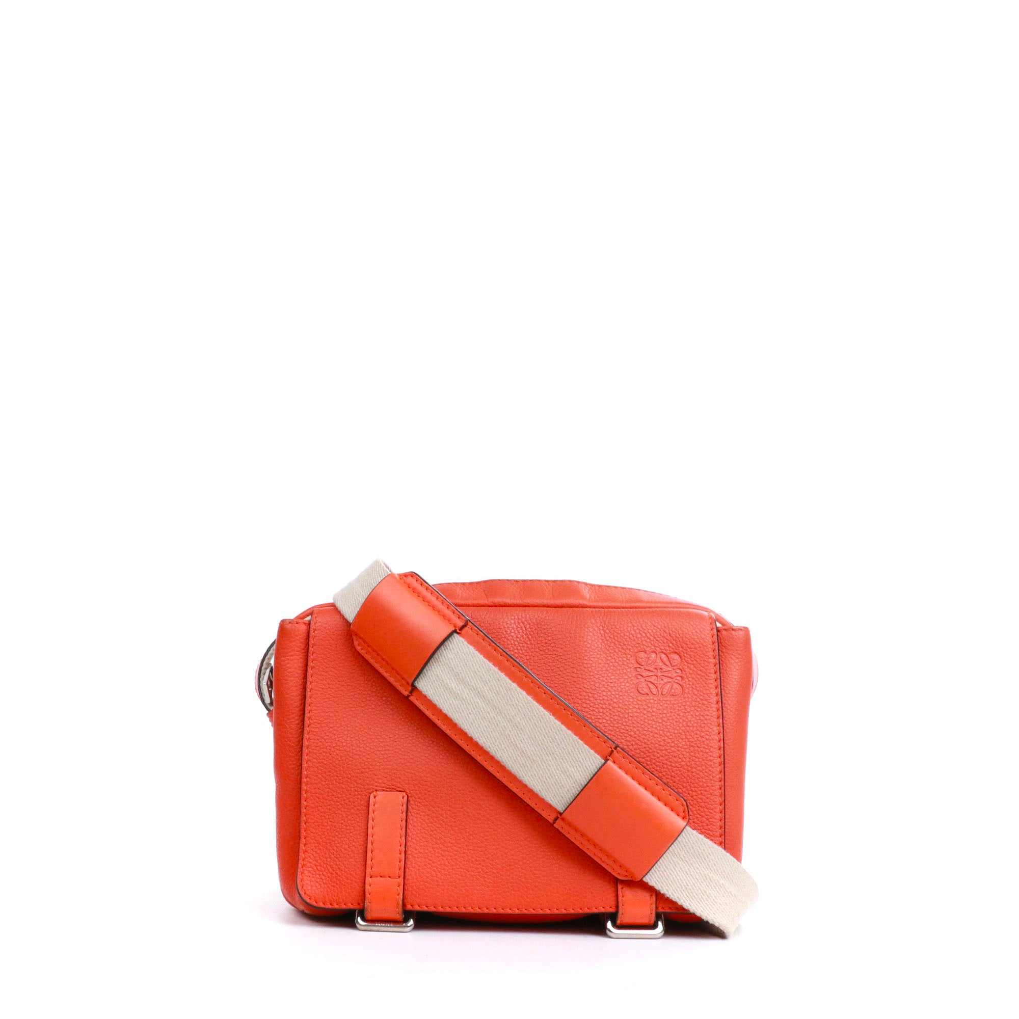LOEWE - Sac à bandoulière Military Messenger XS Loewe en cuir grainé orange