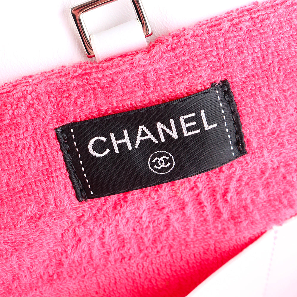 CHANEL - Tote bag in pink terrycloth and beach towel