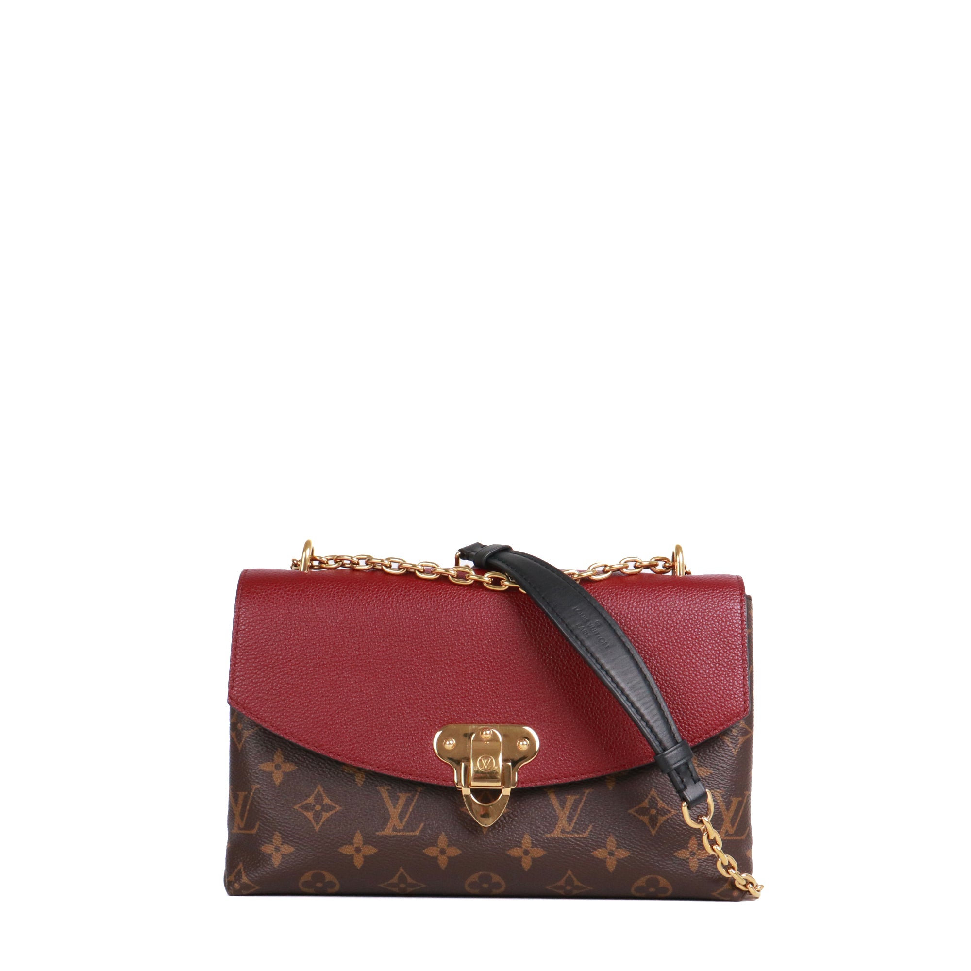 LOUIS VUITTON - Sac à bandoulière Saint Placide en toile monogrammée et cuir bordeaux