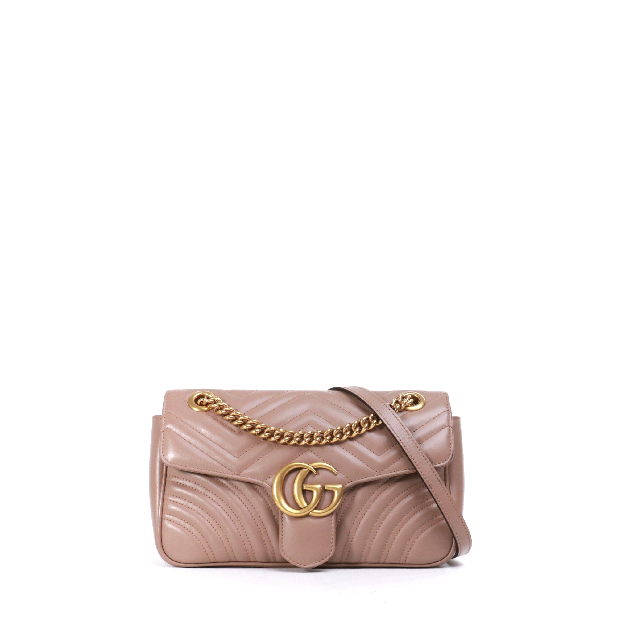 GUCCI - Gucci Small Size GG Marmont shoulder bag in pink leather