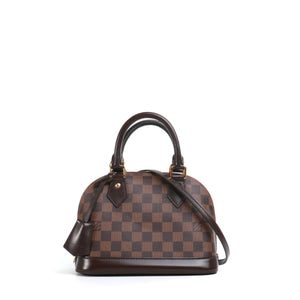 LOUIS VUITTON - Sac à bandoulière Alma BB Louis Vuitton en toile damier ébène