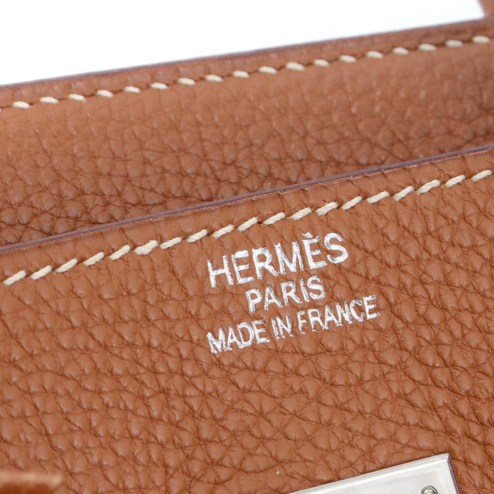 HERMÈS - Sac à main Birkin 35 Hermès en cuir grainé gold