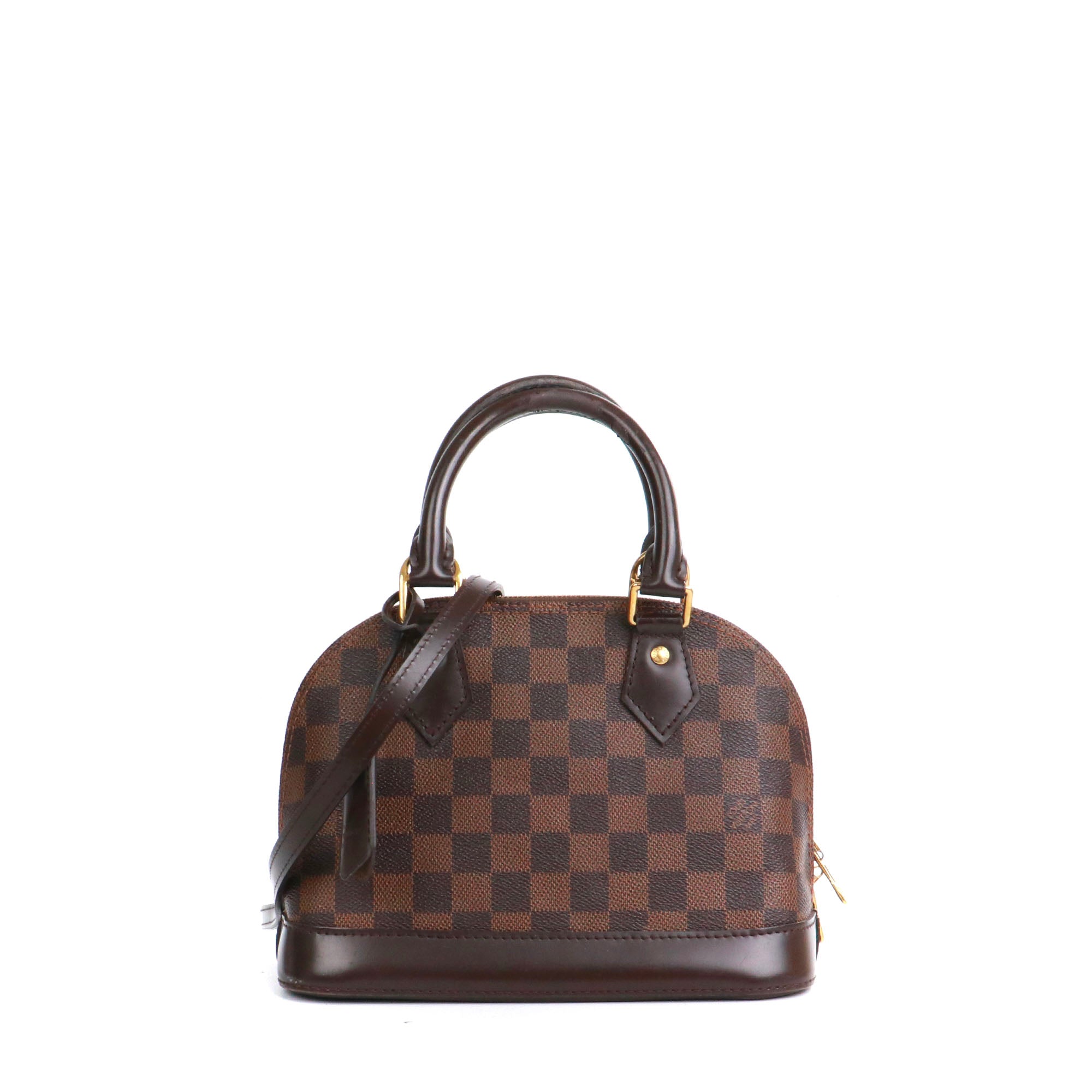 LOUIS VUITTON - Sac à bandoulière Alma BB Louis Vuitton en toile damier ébène