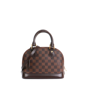 LOUIS VUITTON - Sac à bandoulière Alma BB Louis Vuitton en toile damier ébène