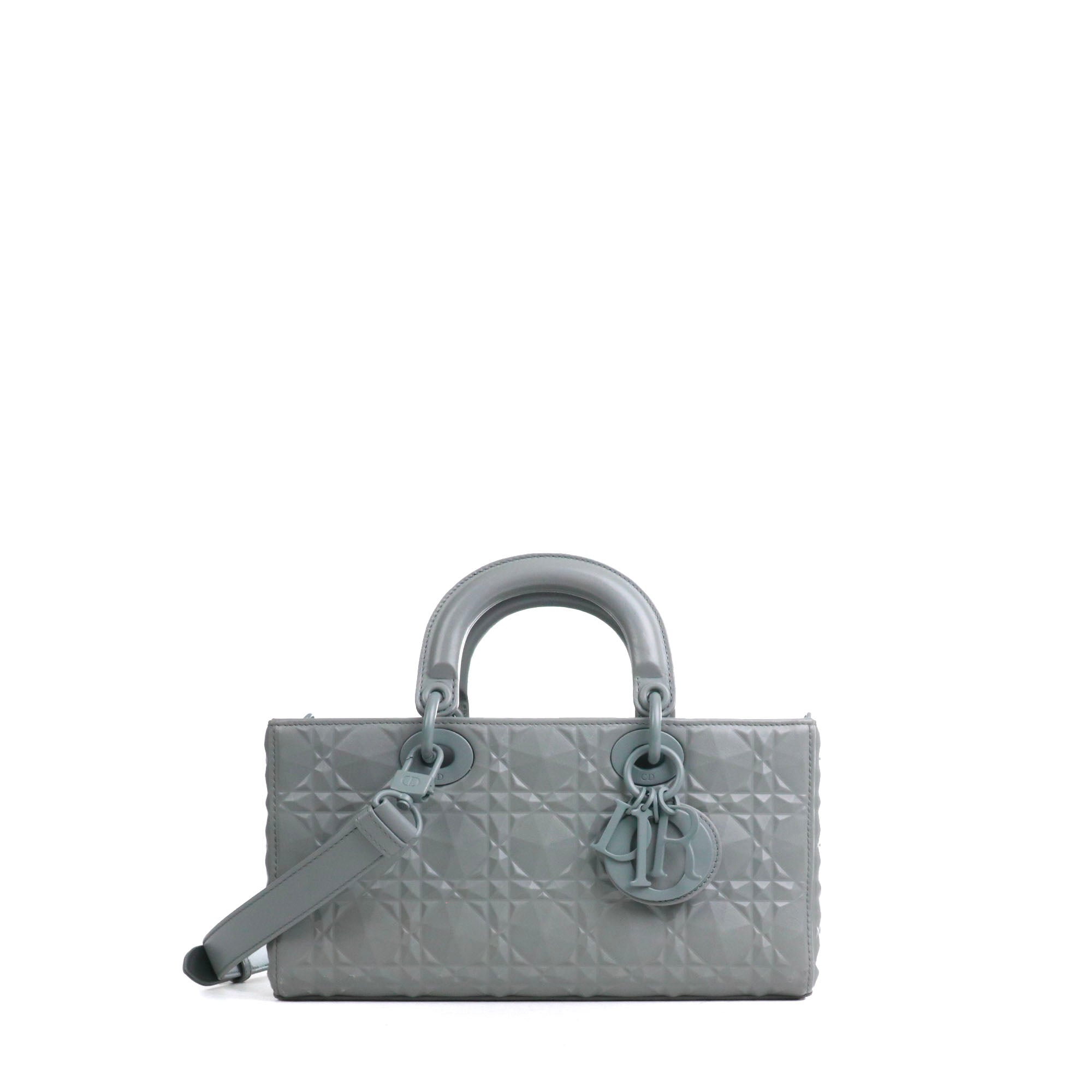 DIOR - Sac à bandoulière Lady D-Joy Dior en cuir cannage diamant gris