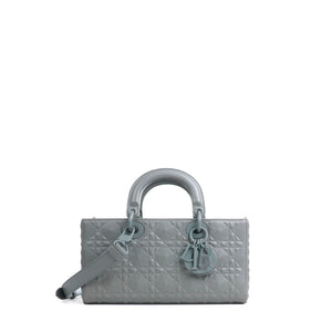 DIOR - Sac à bandoulière Lady D-Joy Dior en cuir cannage diamant gris