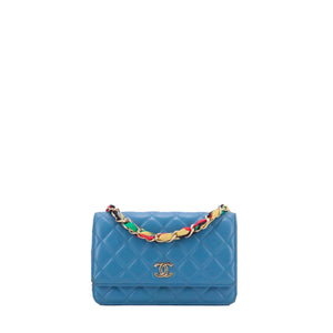 CHANEL - Sac Wallet On Chain Timeless Chanel en cuir bleu édition limitée