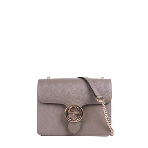 GUCCI - Interlocking shoulder bag in red grained leather
