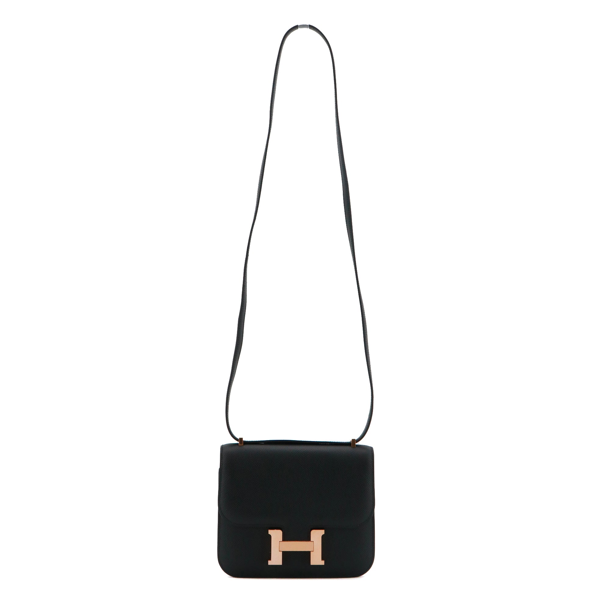 HERMÈS - Sac à bandoulière Constance 18 Hermès en cuir epsom noir