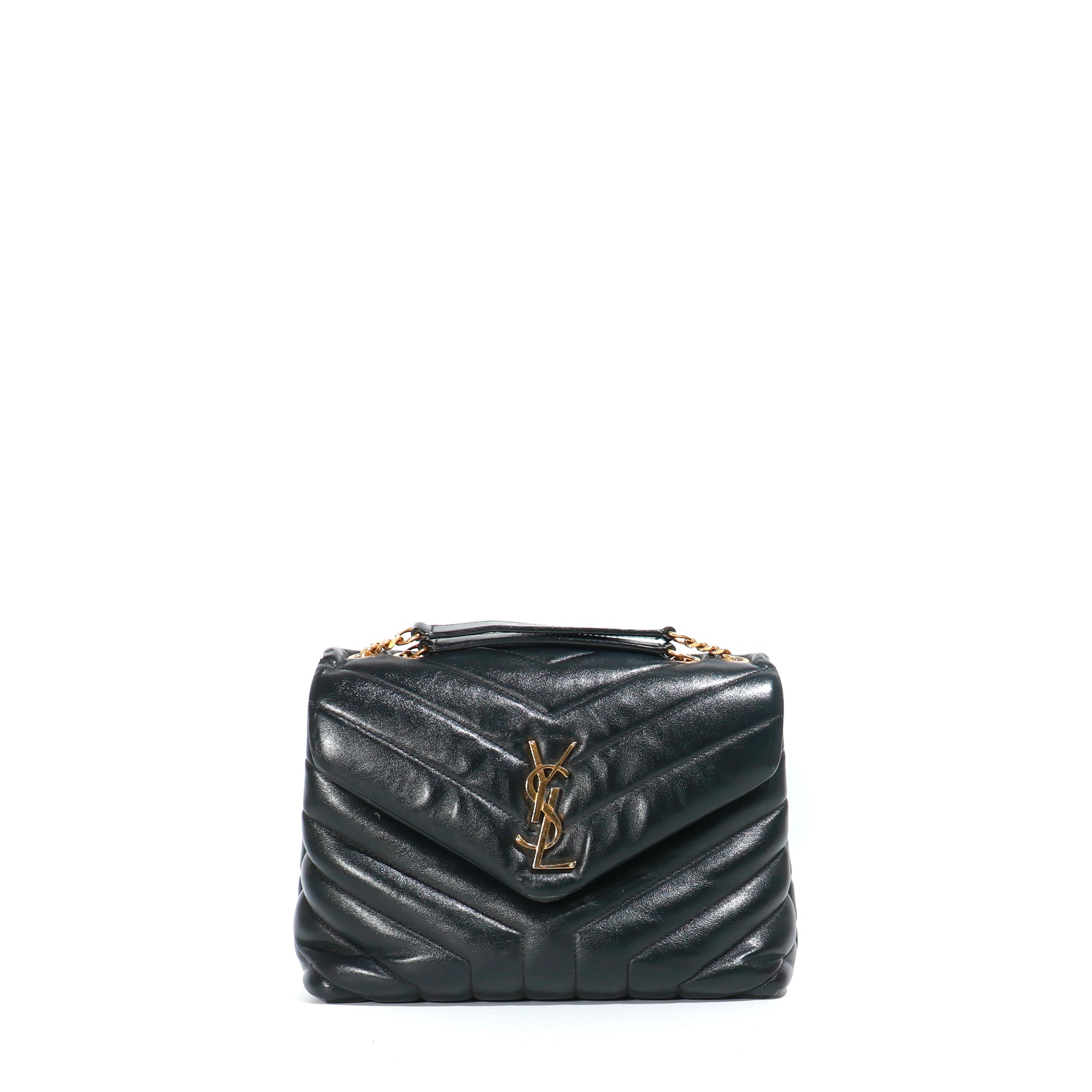 SAINT LAURENT - Loulou small shoulder bag in black quilted leather