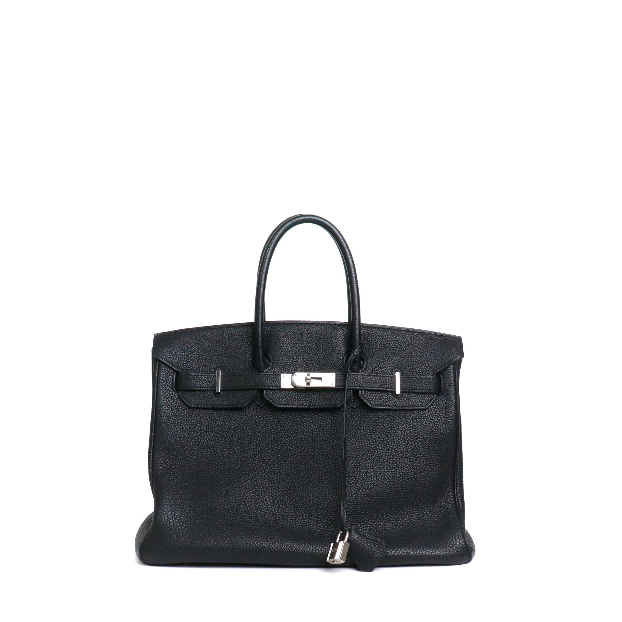 HERMÈS - Birkin 35 handbag in black togo leather 