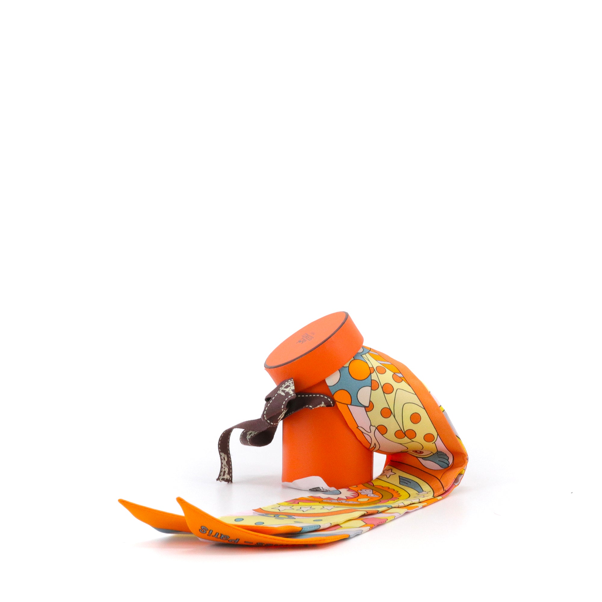 HERMÈS - Twilly Les Murmures de la Fôret Hermès en soie multicolore