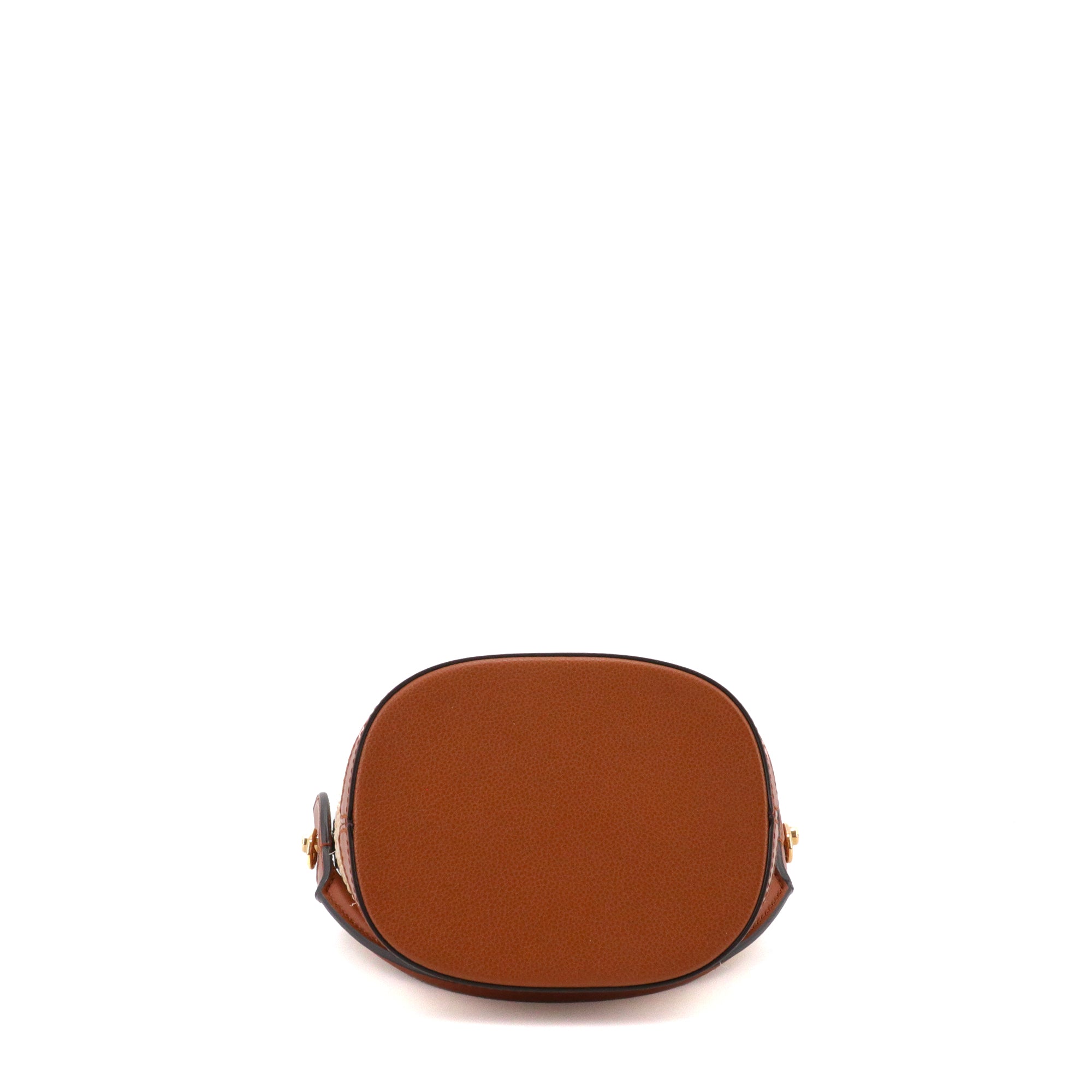 LOUIS VUITTON - Louis Vuitton Petit Bucket shoulder bag in woven raffia and brown leather