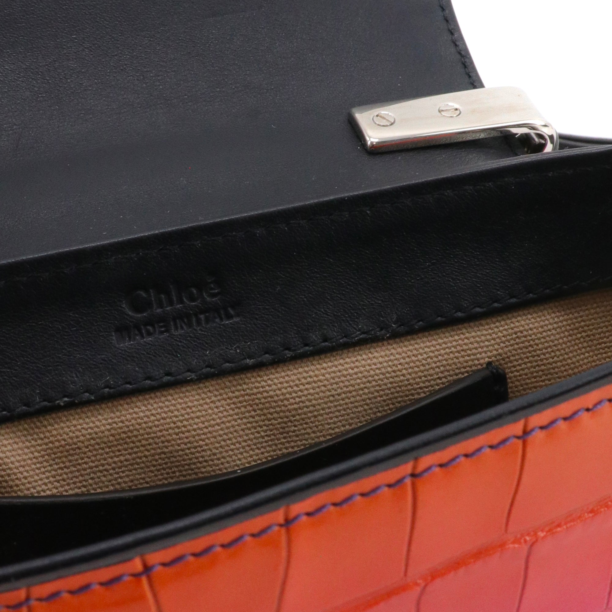 CHLOÉ - Chloé C Mini shoulder bag in multicolor croc-embossed leather