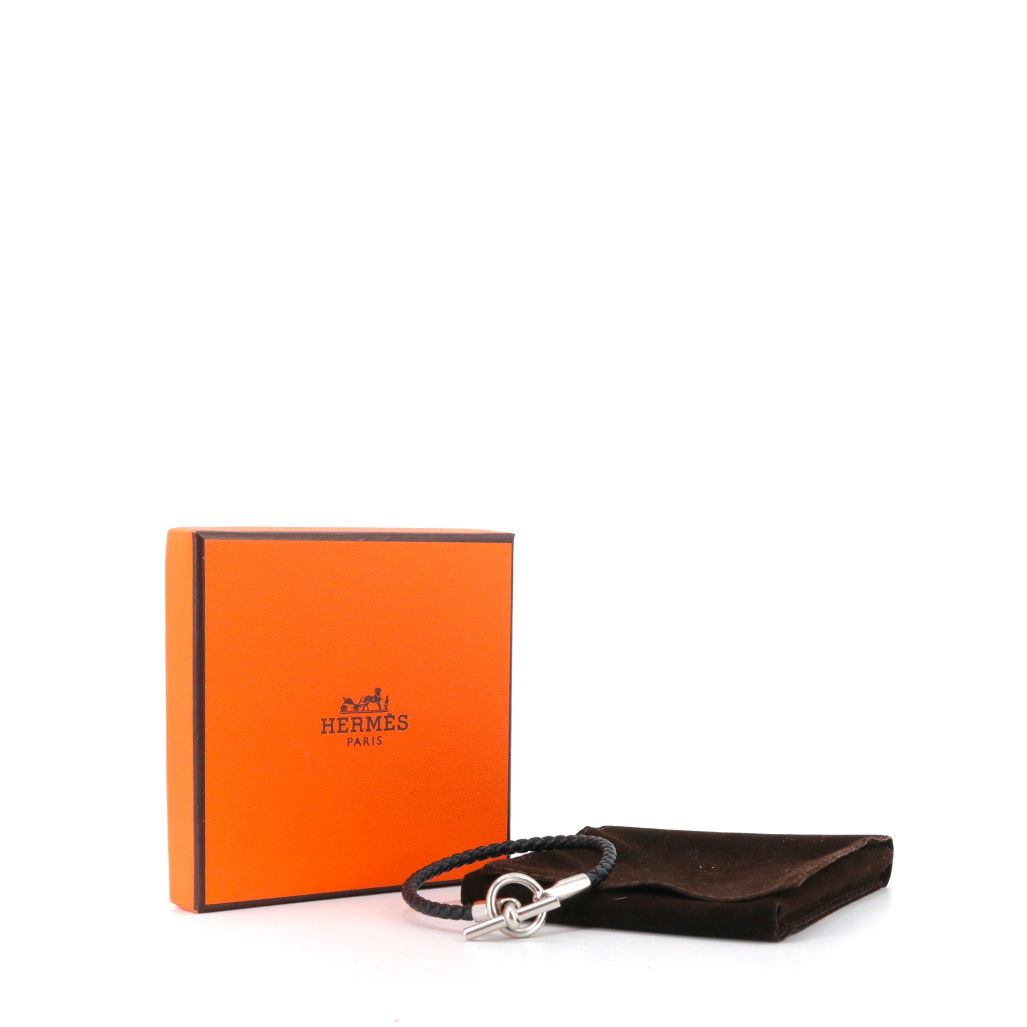 HERMÈS - Glenan Hermès bracelet in black leather (T0)