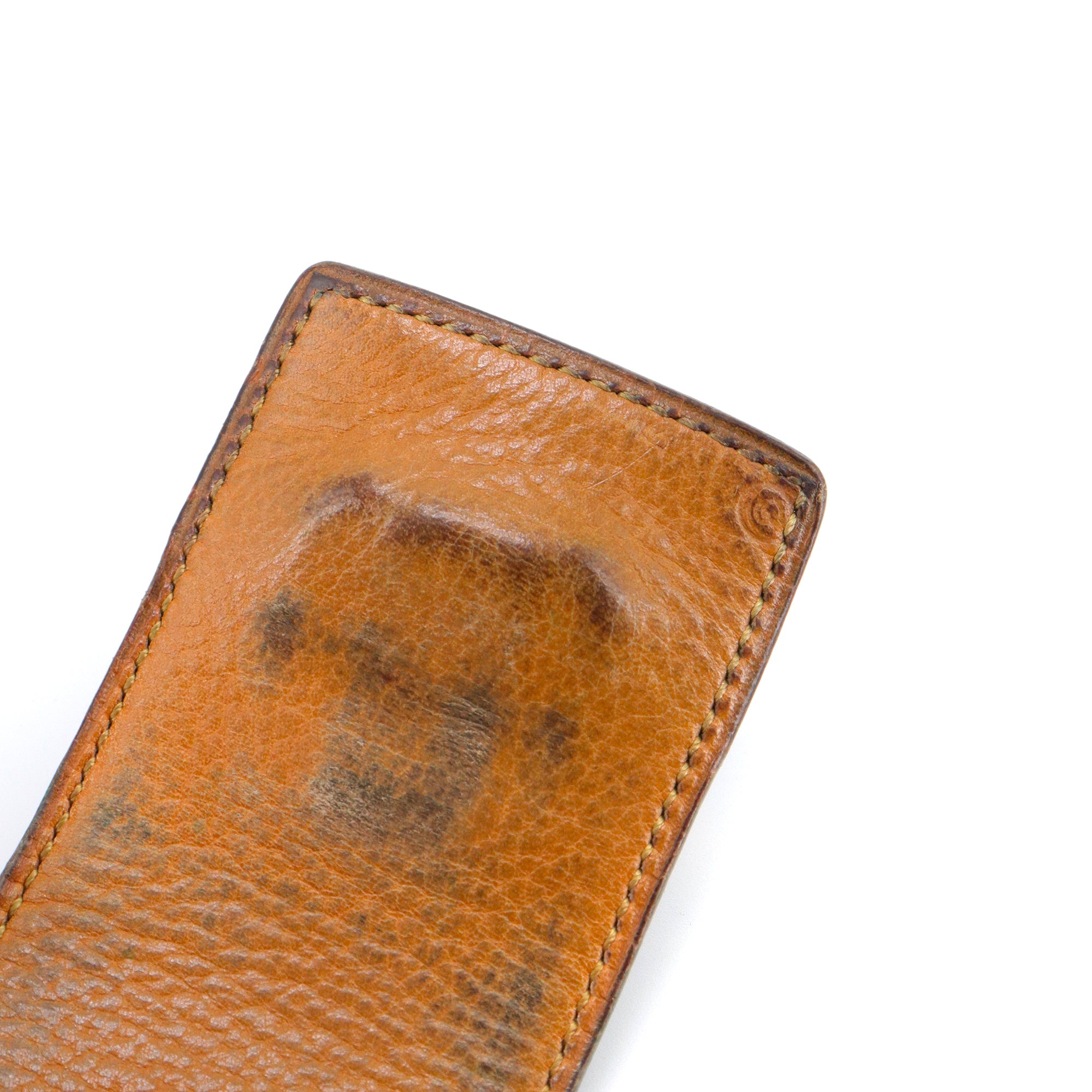 HERMÈS - Collier de Chien belt in gold leather (T70)