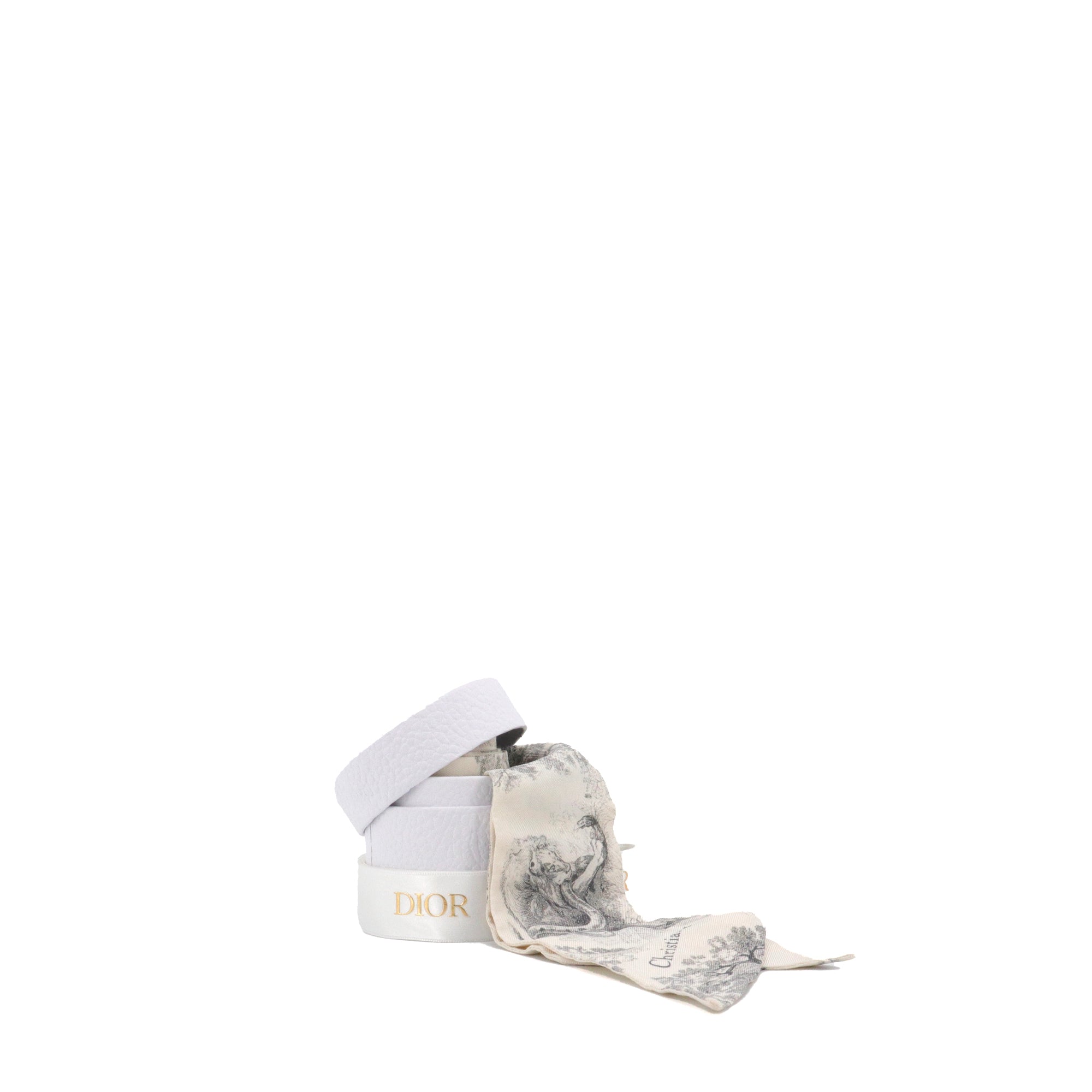 DIOR - Mitzah Dior en soie Toile de Jouy blanche et grise