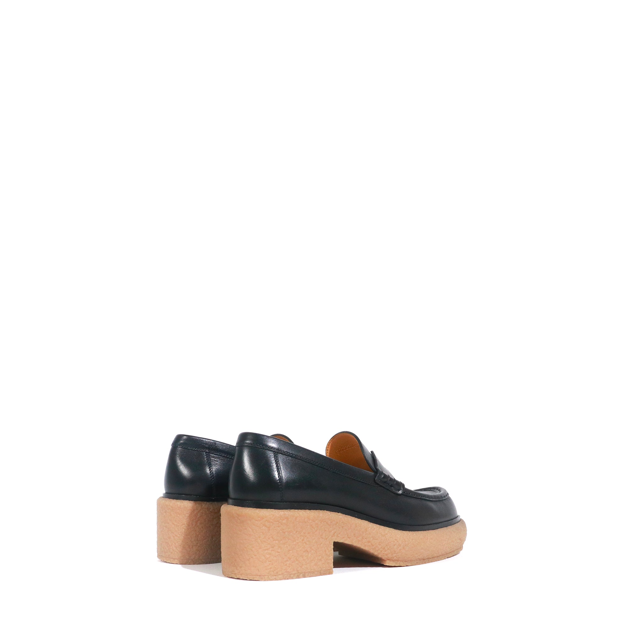 HERMÈS - Fanny platform loafers in black leather (T40)
