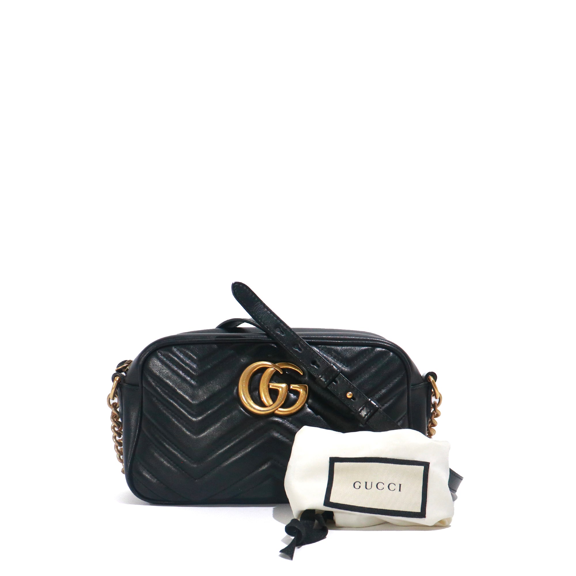 GUCCI - Caméra Marmont Small Size quilted shoulder bag in black leather