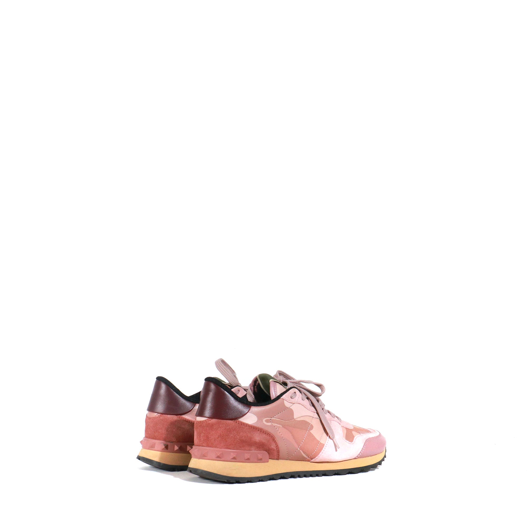 VALENTINO - Sneakers Rockrunner en toile et cuir rose (T38,5)