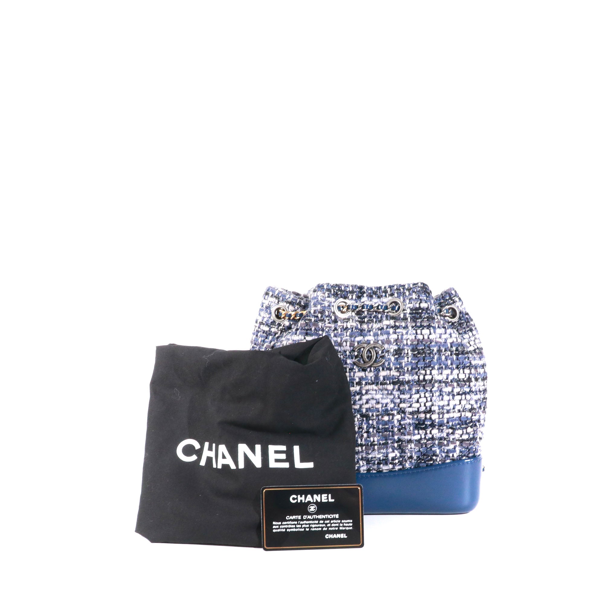 CHANEL - Sac à dos Gabrielle Chanel en tweed bleu marine
