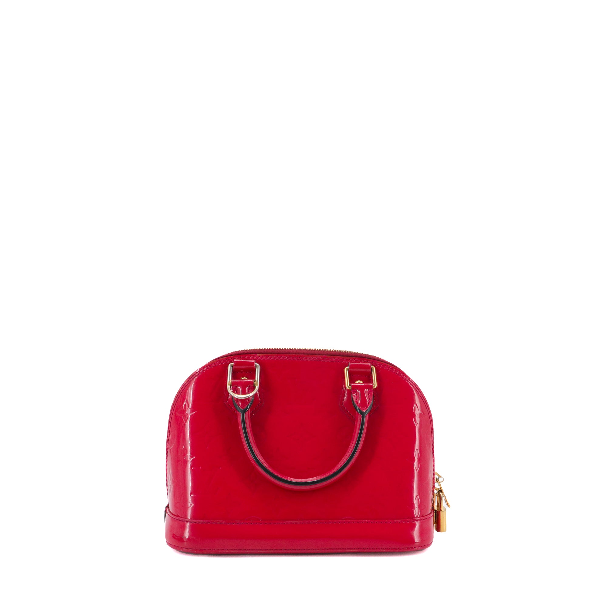 LOUIS VUITTON - Sac à bandoulière Alma BB Louis Vuitton en cuir verni rouge framboise