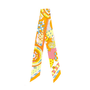 HERMÈS - Twilly Les Murmures de la Fôret Hermès en soie multicolore