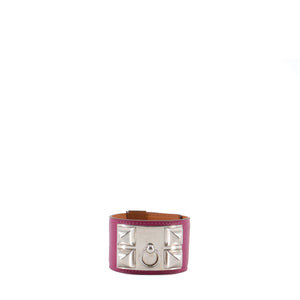 HERMÈS - Hermès Collier de Chien bracelet in purple leather (T4)