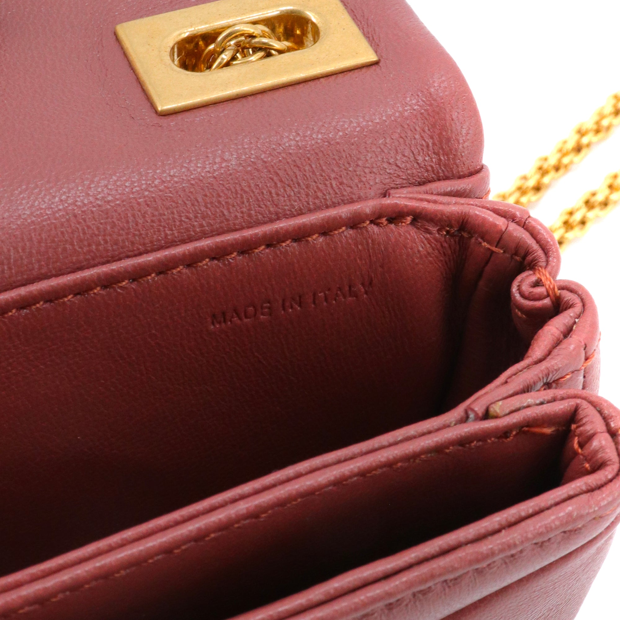 VALENTINO - Sac à bandoulière One Stud Micro Valentino en cuir brun rosé