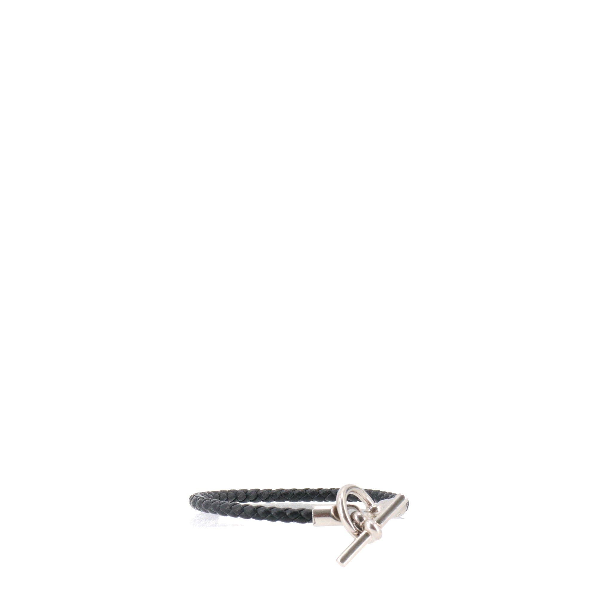 HERMÈS - Glenan Hermès bracelet in black leather (T0)