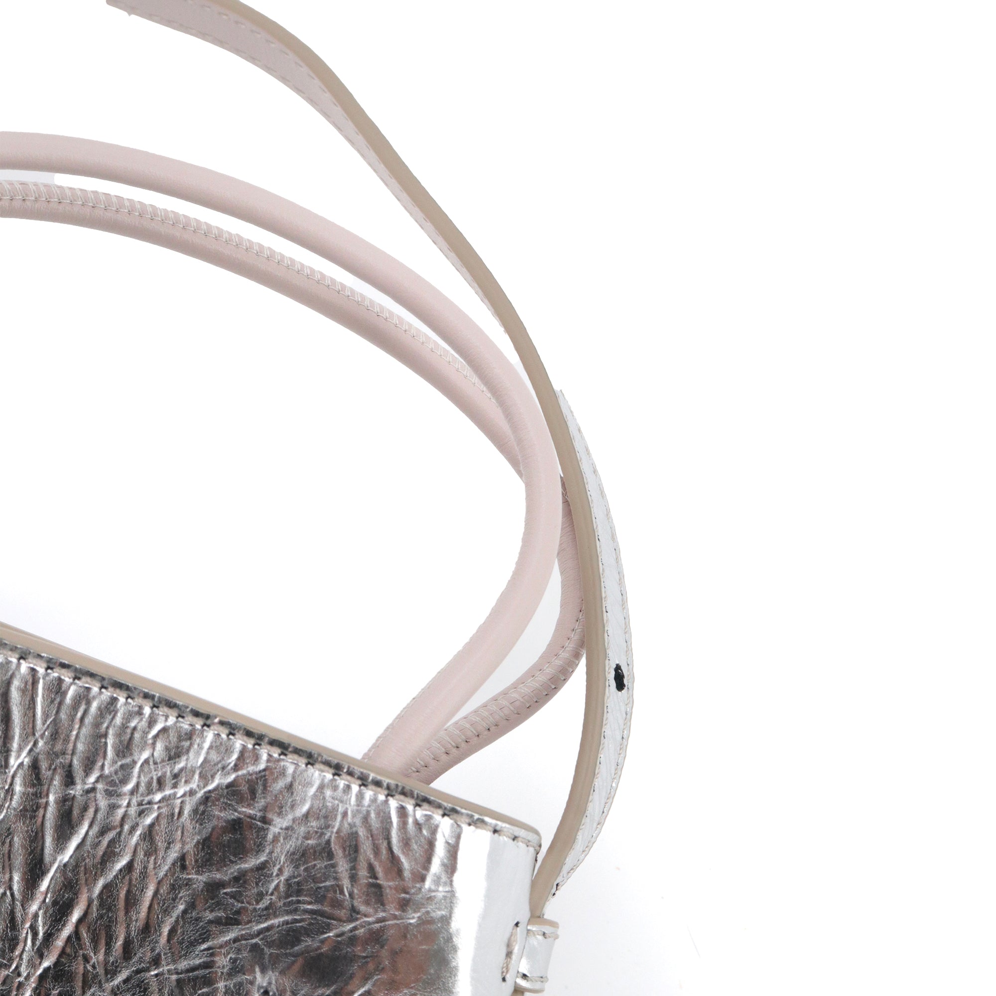 CHLOÉ - Chloé Sense micro-tote shoulder bag in silver crinkled leather