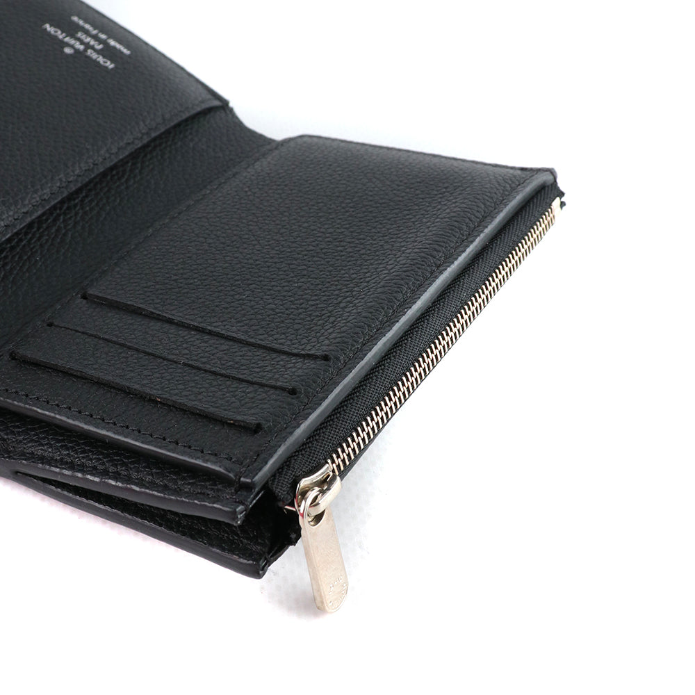 LOUIS VUITTON - Portefeuille Lockmini en cuir grainé noir