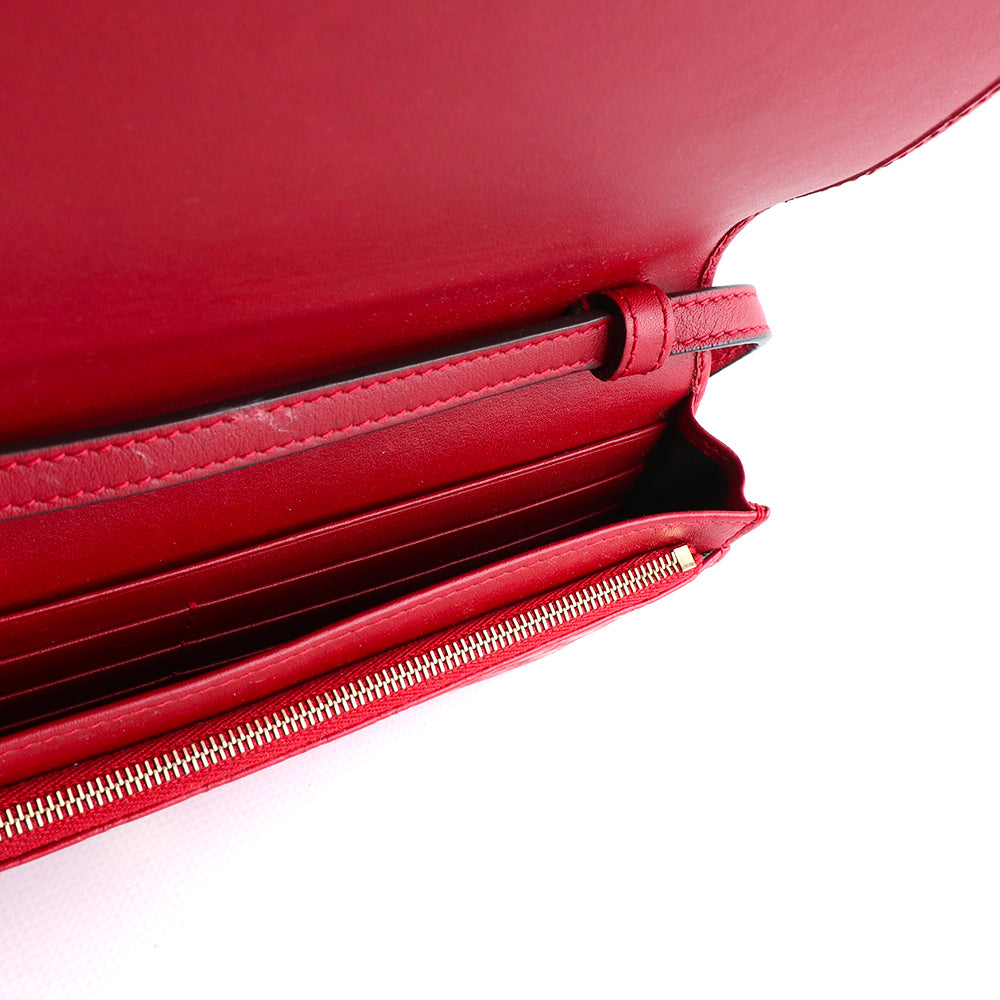 GUCCI - Burgundy GG embossed leather shoulder bag