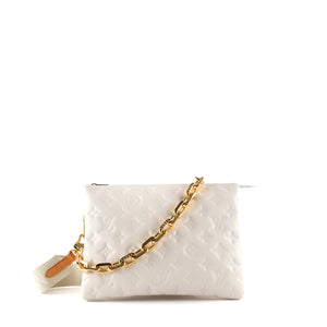 LOUIS VUITTON - Coussin PM shoulder bag in white quilted leather