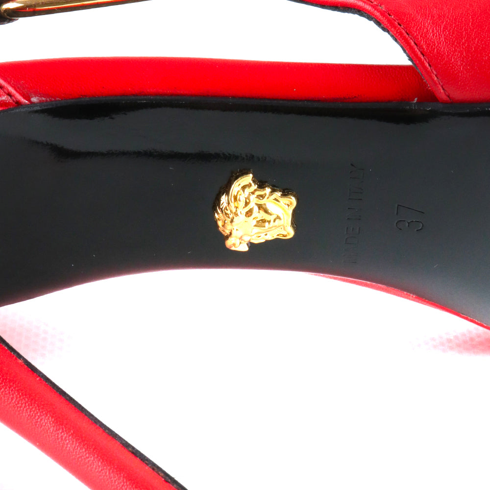 VERSACE - Escarpins à talon Safety Pin en cuir rouge (T37)