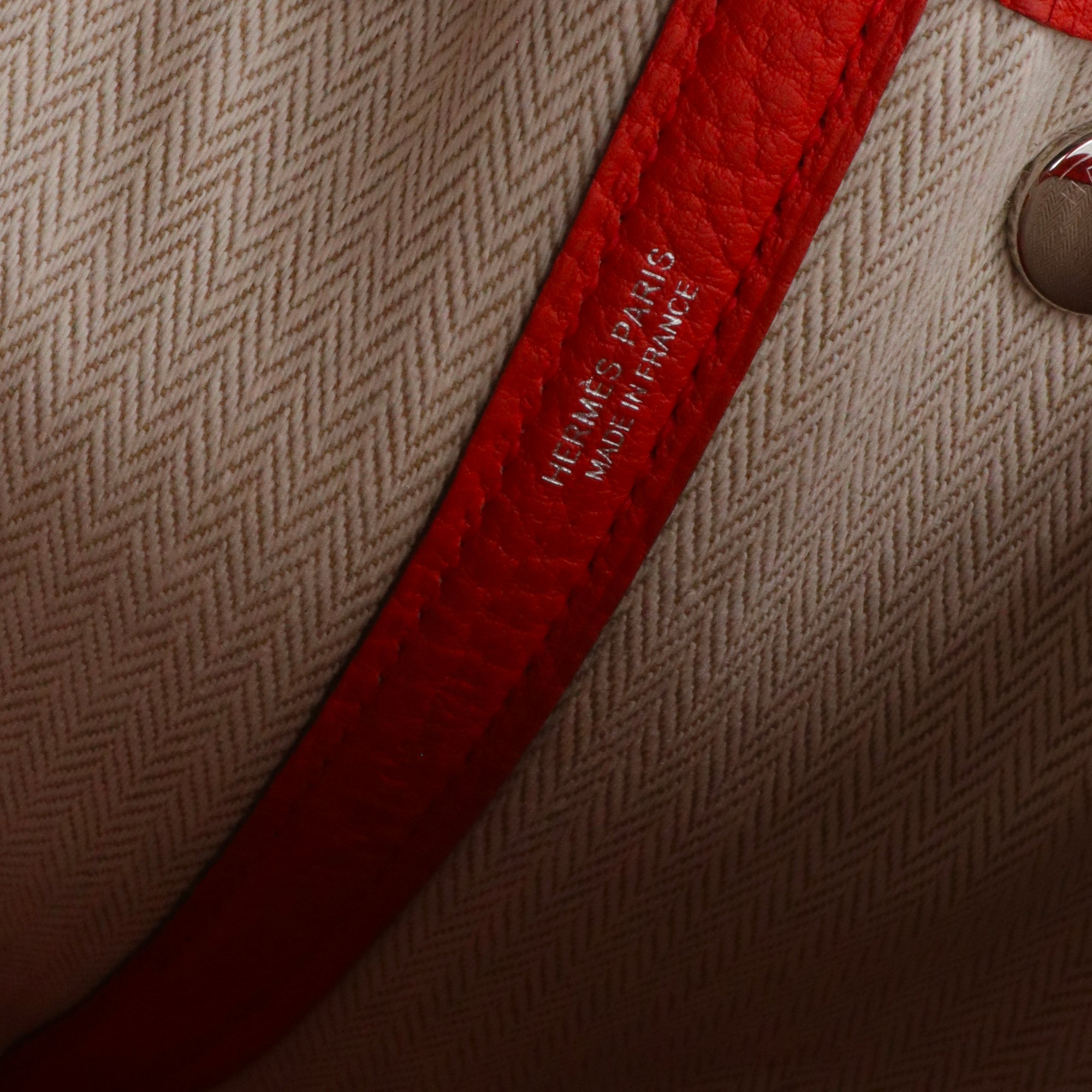 HERMÈS - Sac à main Garden Party 30 Hermès en cuir négonda orange